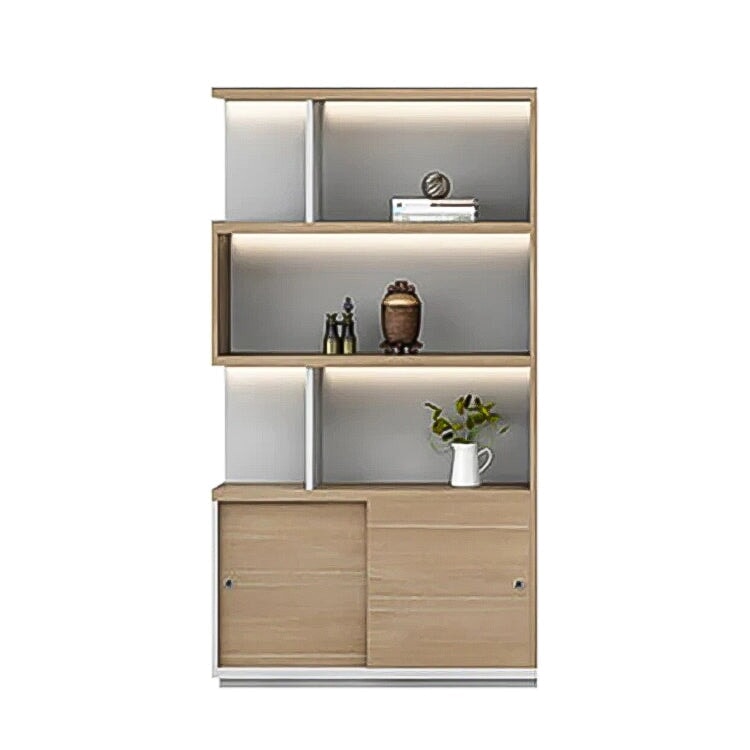 木製キャビネット 本棚 ディスプレイラック キャビネット オフィス収納 木製書庫 metamall