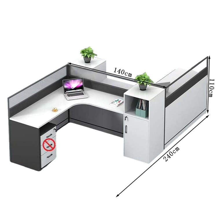 オフィスデスク ワークデスク 事務用デスク パソコンデスク デスク トップパネル サイドキャビネット 大容量収納 ホワイト カスタマイズ可能 BGZ-209 - kaguyasu