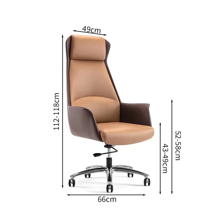 ハイバックチェア ボスチェア オフィス ミーティング プレジデントチェア リクライニング 背もたれ レザー回転椅子 弓型 座りがちな背骨 腰サポート ホームチェア BGY-M-038