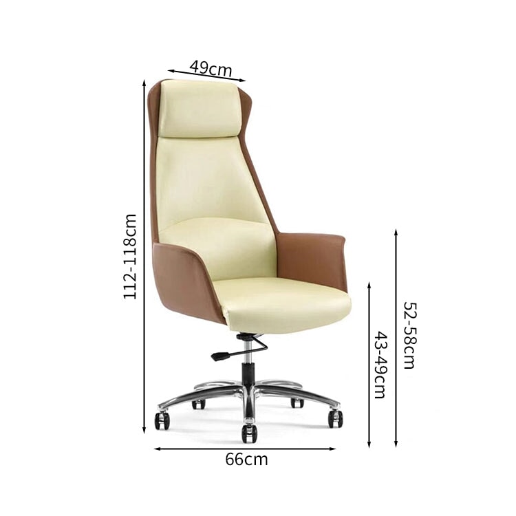 ハイバックチェア ボスチェア オフィス ミーティング プレジデントチェア リクライニング 背もたれ レザー回転椅子 弓型 座りがちな背骨 腰サポート ホームチェア BGY-M-038