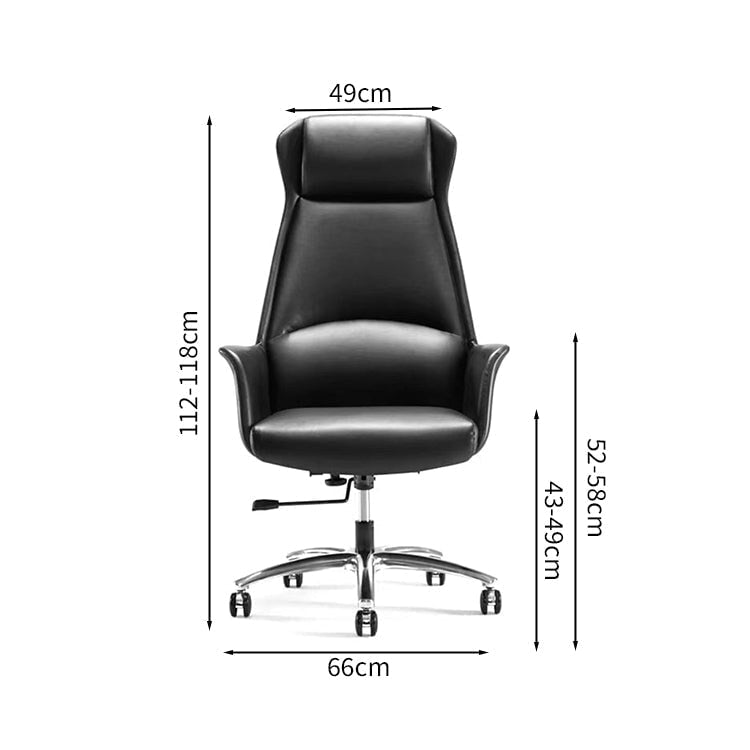 ハイバックチェア ボスチェア オフィス ミーティング プレジデントチェア リクライニング 背もたれ レザー回転椅子 弓型 座りがちな背骨 腰サポート ホームチェア BGY-M-038