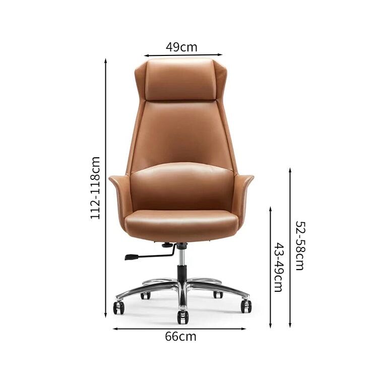 ハイバックチェア ボスチェア オフィス ミーティング プレジデントチェア リクライニング 背もたれ レザー回転椅子 弓型 座りがちな背骨 腰サポート ホームチェア BGY-M-038
