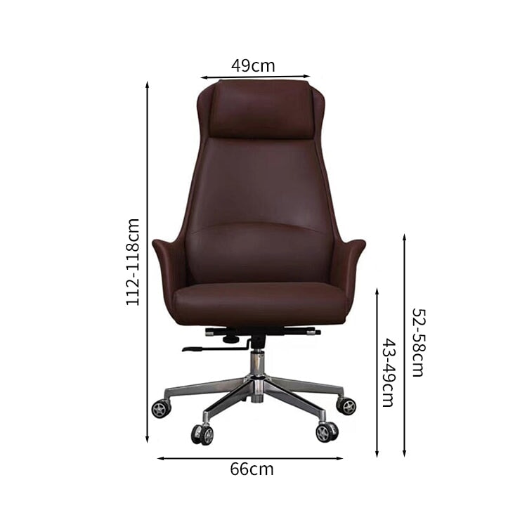 ハイバックチェア ボスチェア オフィス ミーティング プレジデントチェア リクライニング 背もたれ レザー回転椅子 弓型 座りがちな背骨 腰サポート ホームチェア BGY-M-038