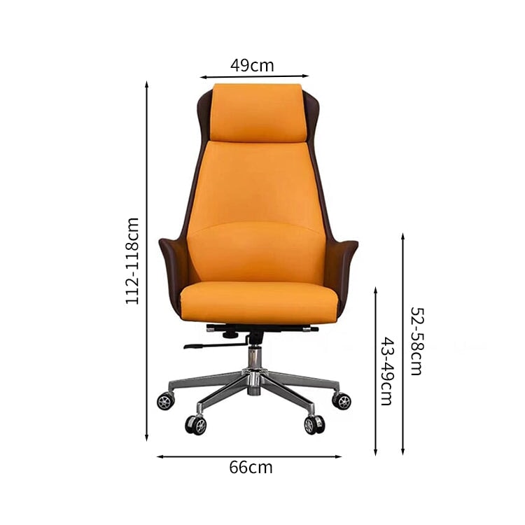 ハイバックチェア ボスチェア オフィス ミーティング プレジデントチェア リクライニング 背もたれ レザー回転椅子 弓型 座りがちな背骨 腰サポート ホームチェア BGY-M-038