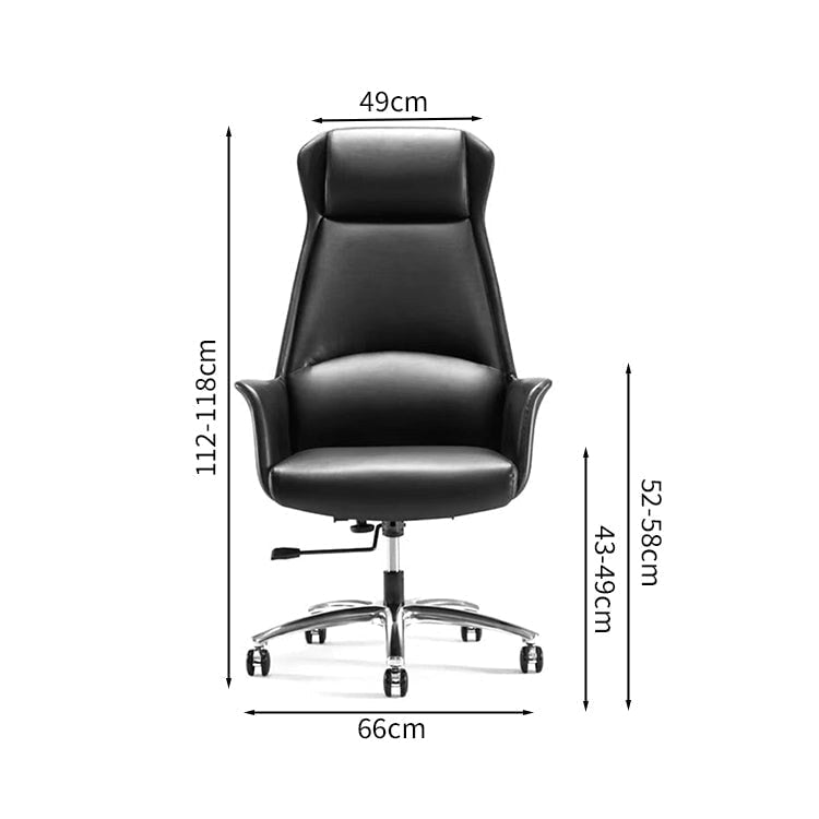 ハイバックチェア ボスチェア オフィス ミーティング プレジデントチェア リクライニング 背もたれ レザー回転椅子 弓型 座りがちな背骨 腰サポート ホームチェア BGY-M-038