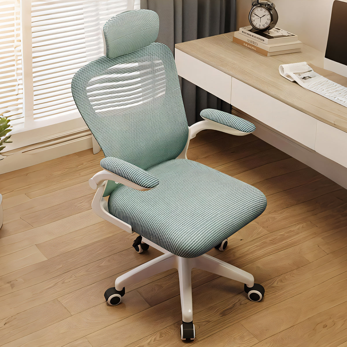 人間工学 ロッキング機能付き ラテックス エルゴノミクス メッシュ ワークチェア チェア オフィスチェア ブラック ホワイト BGY-T054