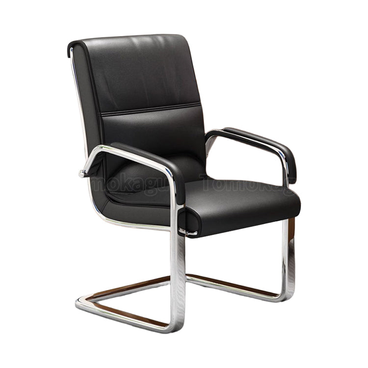 人間工学 肘掛け ウレタンフォーム レザー生地 ワークチェア チェア カンチレバーチェア オフィスチェア おしゃれ ブラック BGY-T069