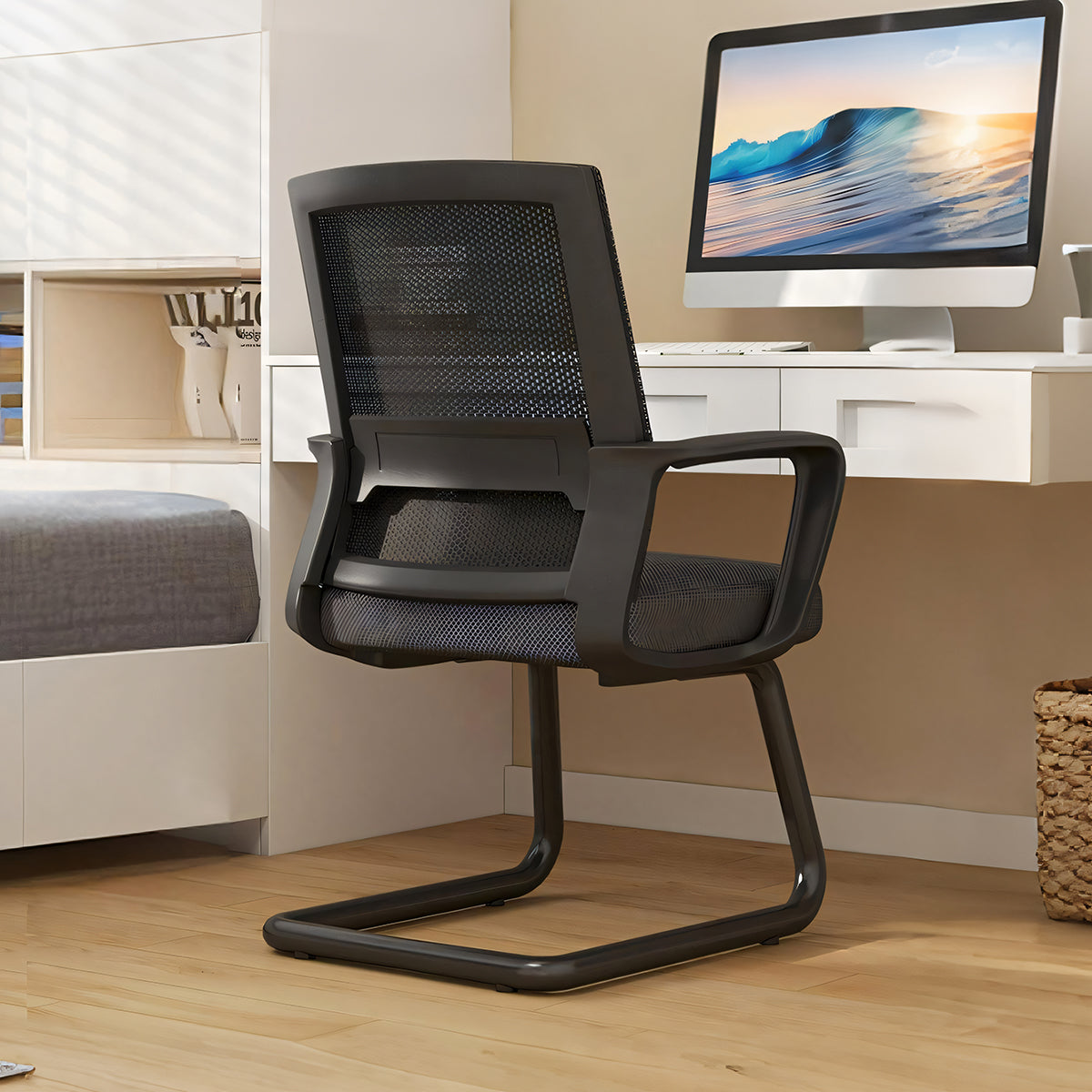 人間工学 ラテックス ウレタン メッシュ生地 可動式ランバーサポート ワークチェア オフィスチェア チェア エルゴノミクスデザイン シンプル ブラック BGY-T072 TOMOKAGU