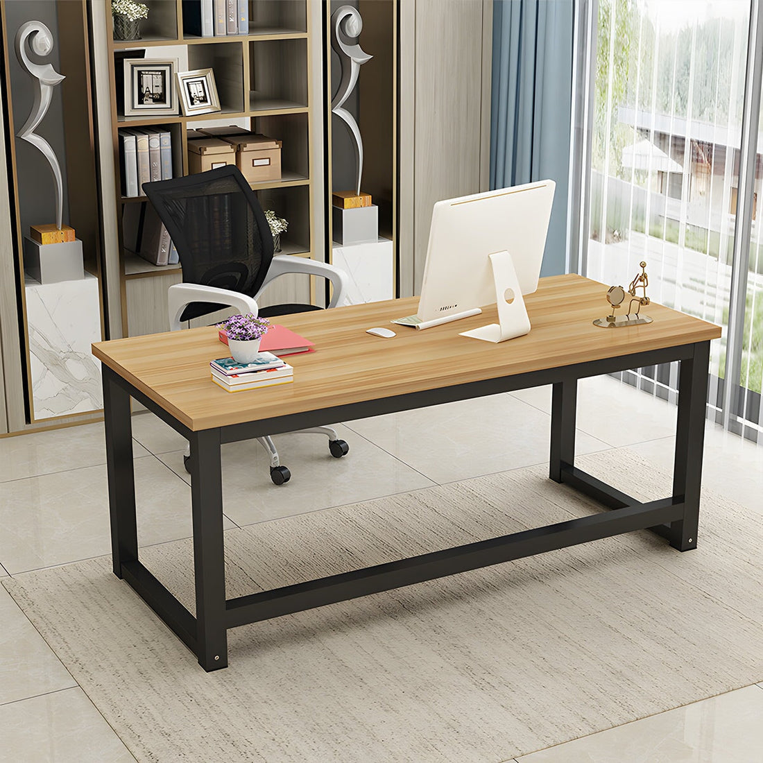 オフィスデスク 事務机 パソコンデスク ㍶デスク オフィスデスク 鋼製デスク デスク シンプル BGZ-M-014 metamall