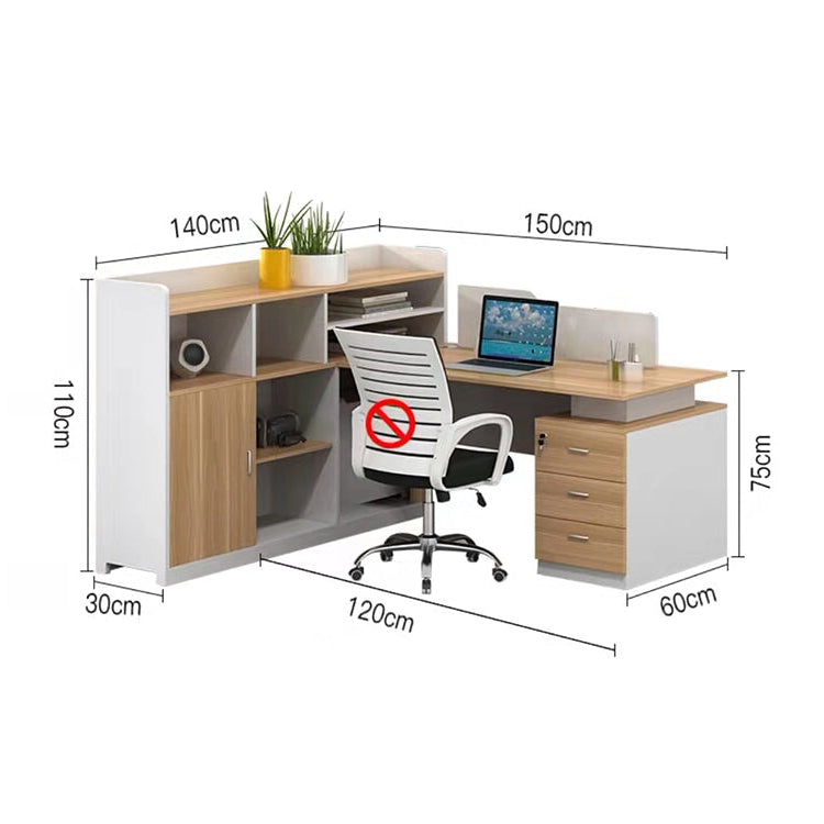 オフィスデスク ワークデスク パソコンデスク 事務用デスク 引き出し 配線孔付き トップパネル オープン収納 ナチュラル カスタマイズ可能 BGZ-173 - kaguyasu