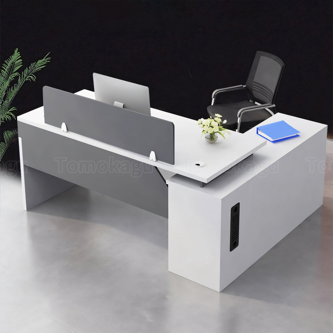 トップパネル付き サイドキャビネット付き 鍵付き 大容量収納 事務机 オフィスデスク ワークデスク パソコンデスク シンプル 木目調 BGZ-T082