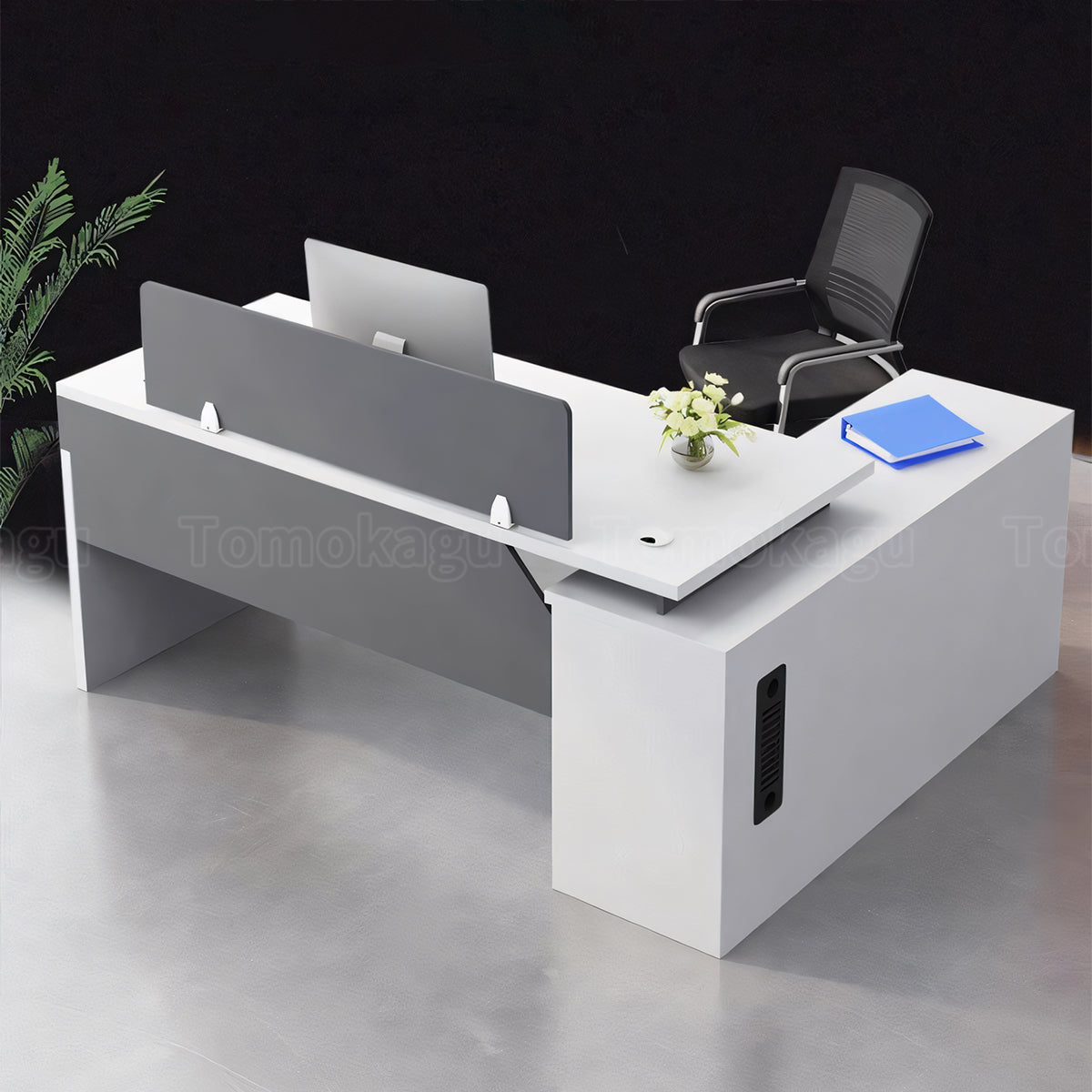 トップパネル付き サイドキャビネット付き 鍵付き 大容量収納 事務机 オフィスデスク ワークデスク パソコンデスク シンプル 木目調 BGZ-T082