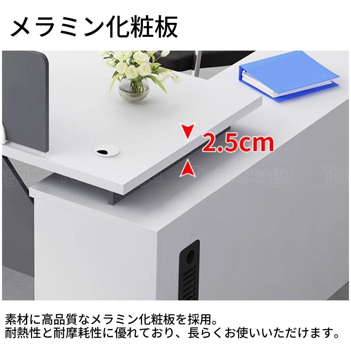 トップパネル付き サイドキャビネット付き 鍵付き 大容量収納 事務机 オフィスデスク ワークデスク パソコンデスク シンプル 木目調 BGZ-T082