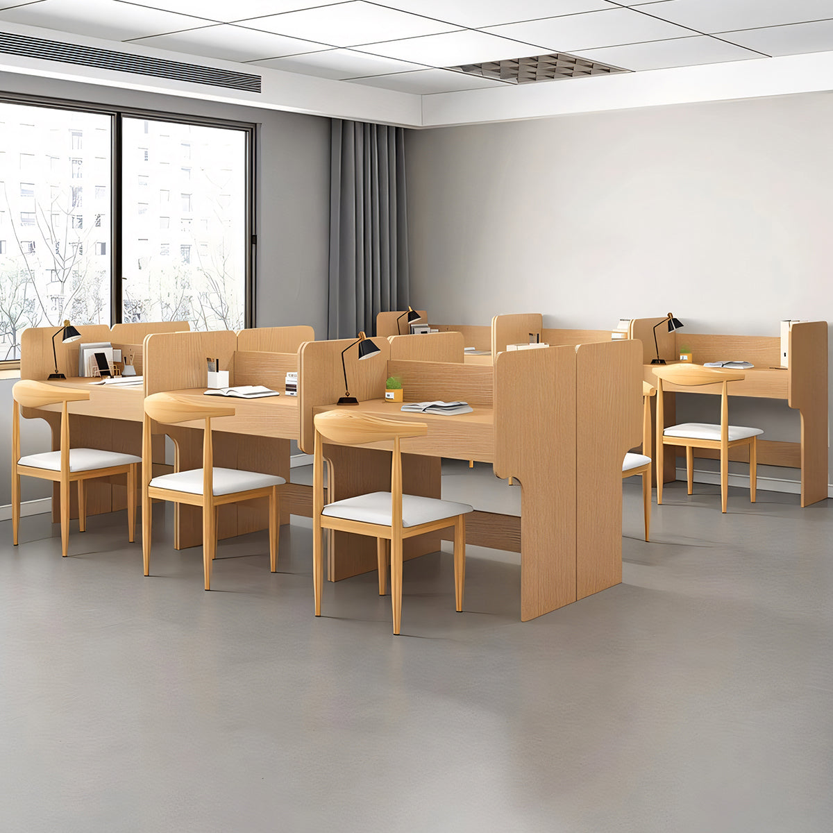 オフィスデスク デスク パーテーションデスク 自習室用デスク 事務机 木目調 エコ素材 R加工 BGZ-T141