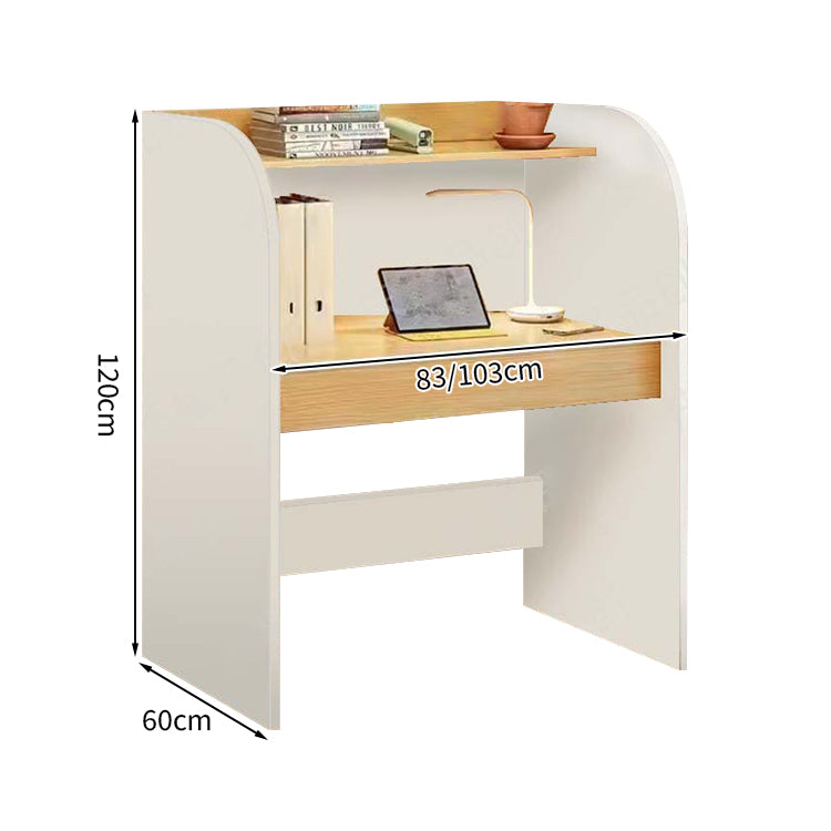 オフィスデスク デスク 自習室用デスク 事務机 木目調 R加工 本棚 R加工 配線孔付き BGZ-T142