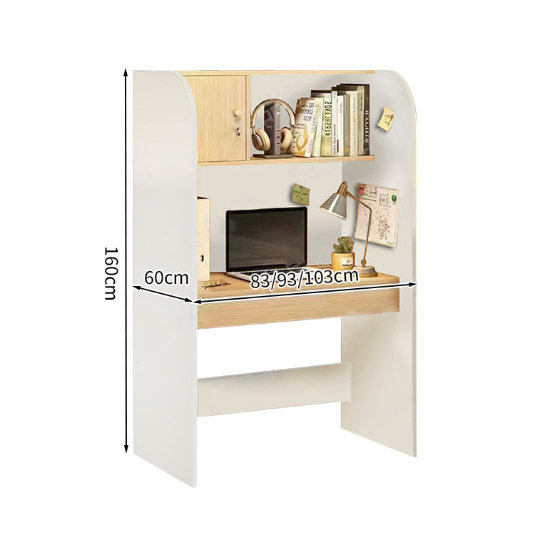 オフィスデスク デスク 自習室用デスク 事務机 木目調 R加工 本棚 R加工 配線孔付き BGZ-T142