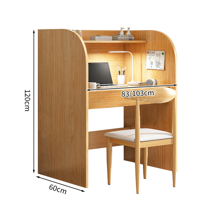 オフィスデスク デスク 自習室用デスク 事務机 木目調 R加工 本棚 R加工 配線孔付き BGZ-T142