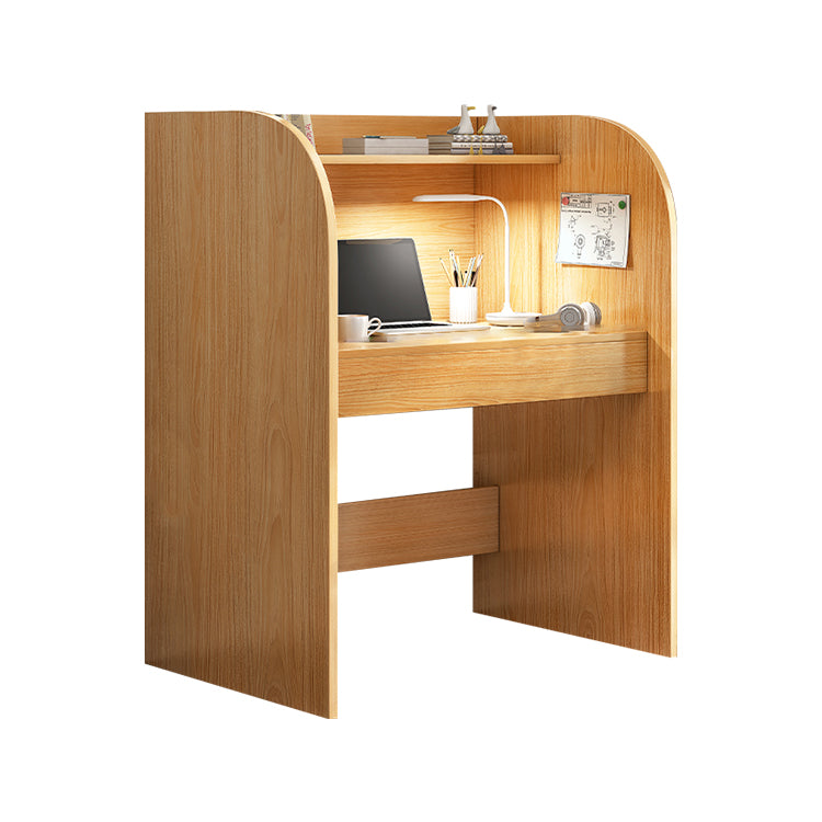 オフィスデスク デスク 自習室用デスク 事務机 木目調 R加工 本棚 R加工 配線孔付き BGZ-T142