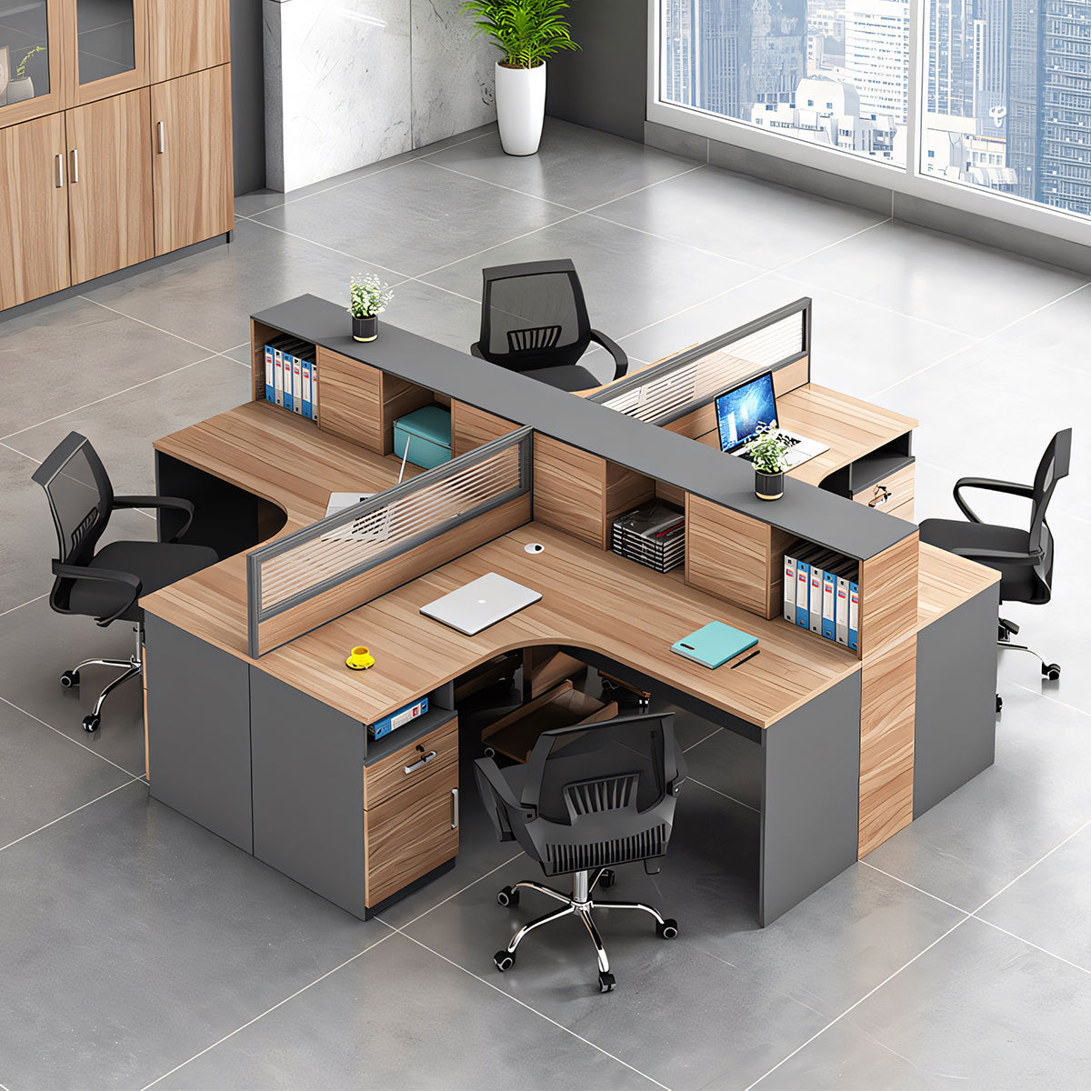 モダン オシャレ オフィスデスク 厚みのある天板 デスクトップパネル メラミン化粧板 カスタマイズ可能 BGZ-T149