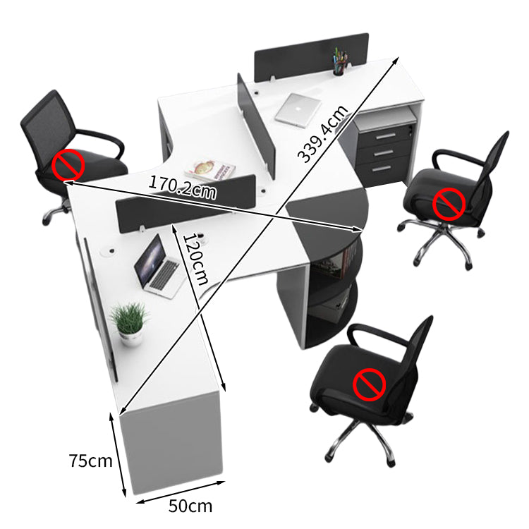 オフィスデスク ユニークデザイン メラミン化粧板 大容量 オープン収納配線孔付き デスクトップパネル バイカラーデザイン BGZ-T175