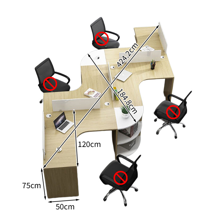 オフィスデスク ユニークデザイン メラミン化粧板 大容量 オープン収納配線孔付き デスクトップパネル バイカラーデザイン BGZ-T175