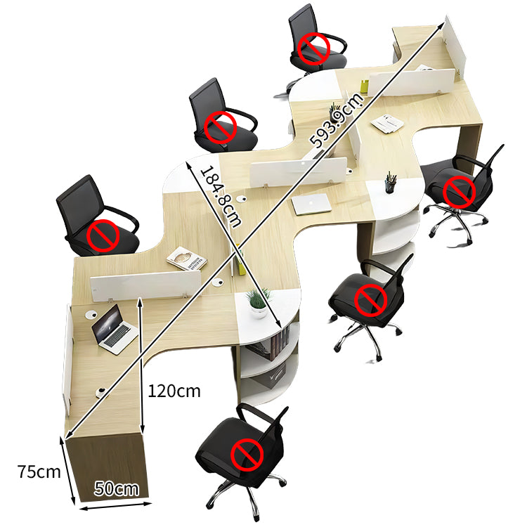 オフィスデスク ユニークデザイン メラミン化粧板 大容量 オープン収納配線孔付き デスクトップパネル バイカラーデザイン BGZ-T175
