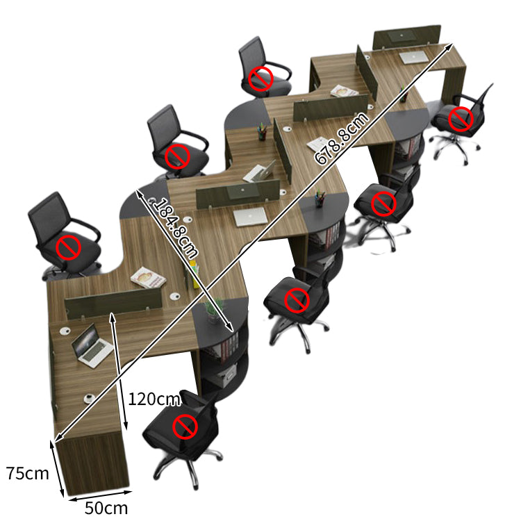オフィスデスク ユニークデザイン メラミン化粧板 大容量 オープン収納配線孔付き デスクトップパネル バイカラーデザイン BGZ-T175