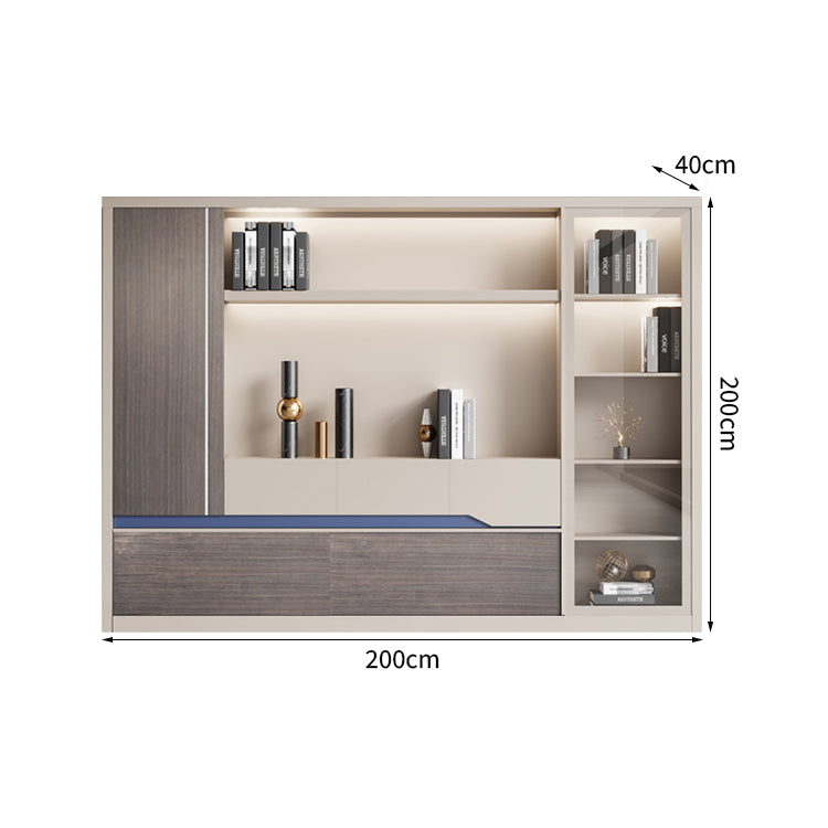 引き出し付き サイドキャビネット付き ダイヤル錠付き エグゼクティブデスク 事務机 Ⅼ字デスク パソコンデスク オフィスデスク 事務デスク モダン カスタマイズ可能 LBZ-T068