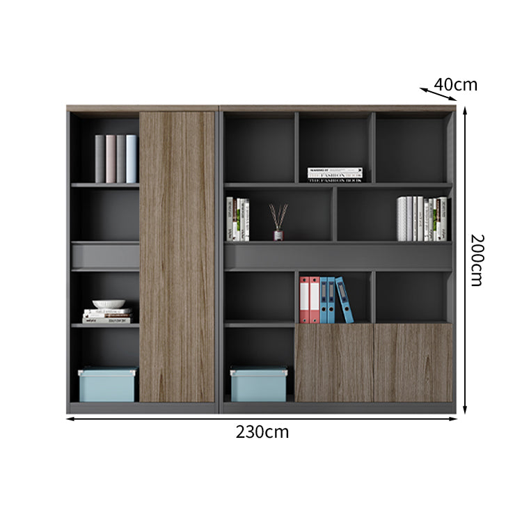 キャビネット スタイリッシュ 木目調 収納力抜群 衣類収納 オープン収納 扉付き収納 幕板付き エコ素材 メラミン化粧板 CWG-T118