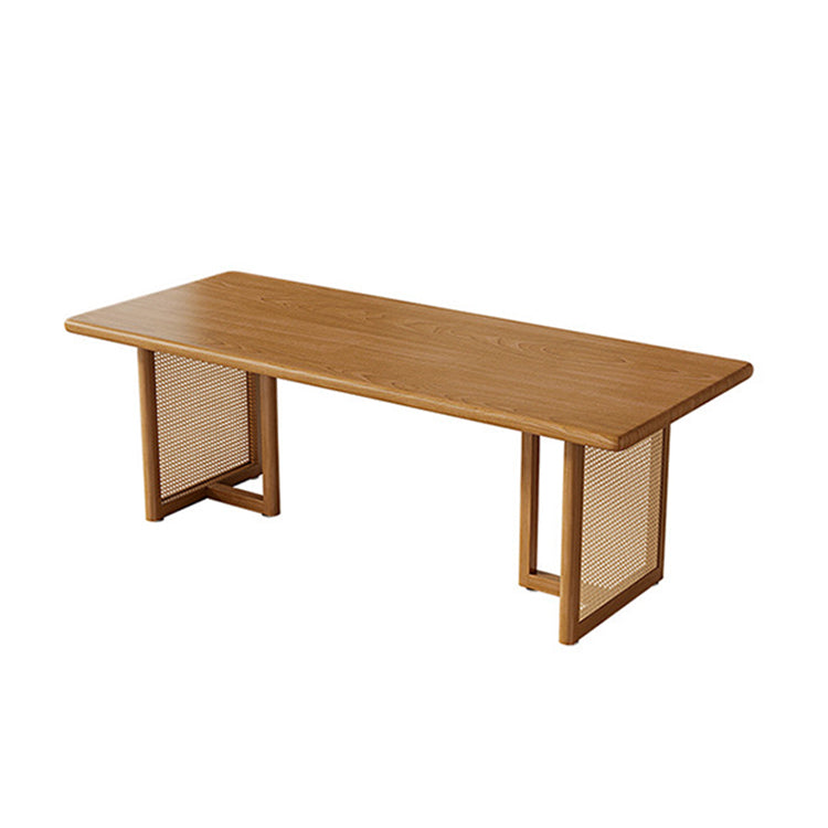 メッシュ R加工 広々とした天板 ロの字脚 ダイニングテーブル 天然木 パイン材 シンプル 木目調 カスタマイズ可能 CZ-T009