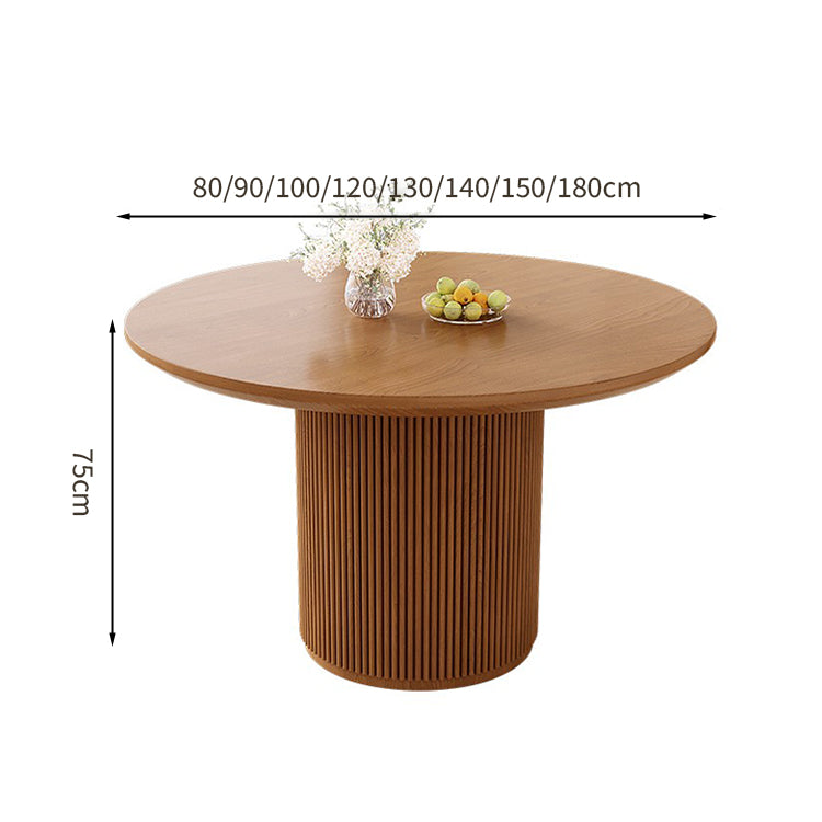 ダイニングテーブル パイン材 丸みを帯びたデザイン 厚みのある天板 木目調 広々とした天板 円形 カスタマイズ可能 CZ-T013