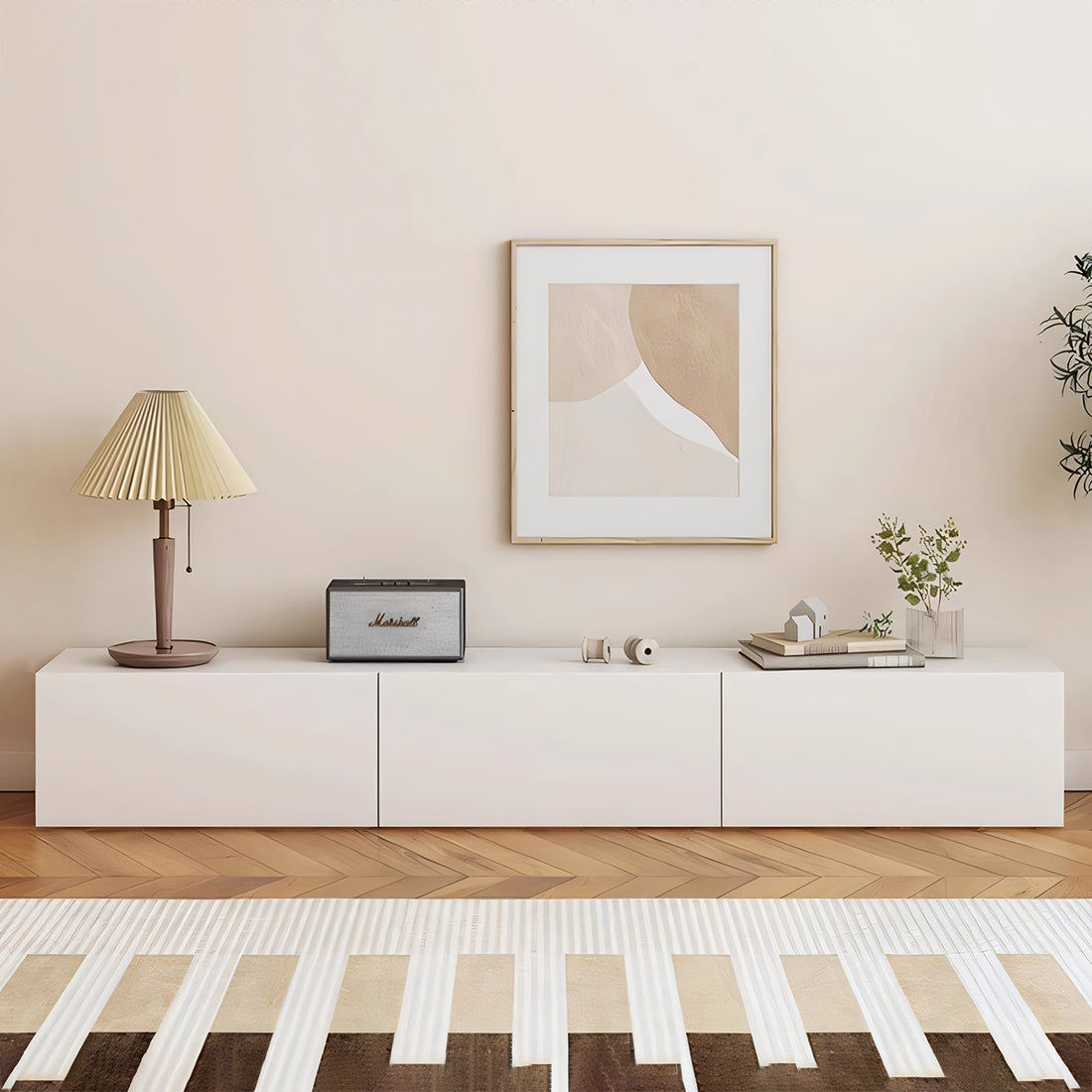 テレビボード TVボード テレビ台 ホワイト シンプル モダン メラミン化粧板 エコ素材 配線孔付き 耐荷重 安定性 蝶番 DSG-T027