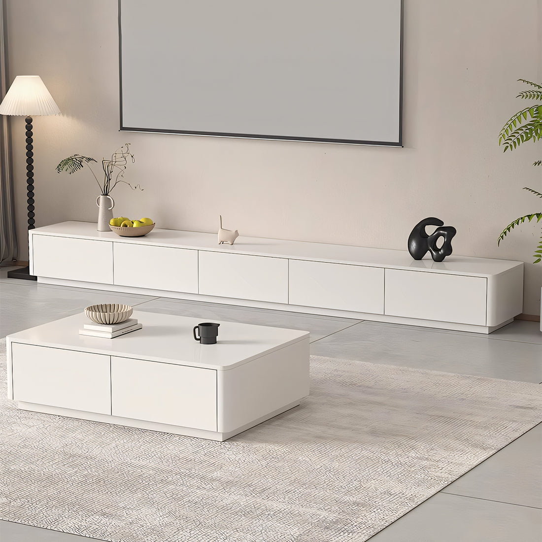 テレビボード テレビ台 TVボード ホワイト 引き出し 大容量 配線孔付き 台輪 エコ素材 メラミン化粧板 モダン シンプル DSG-T028