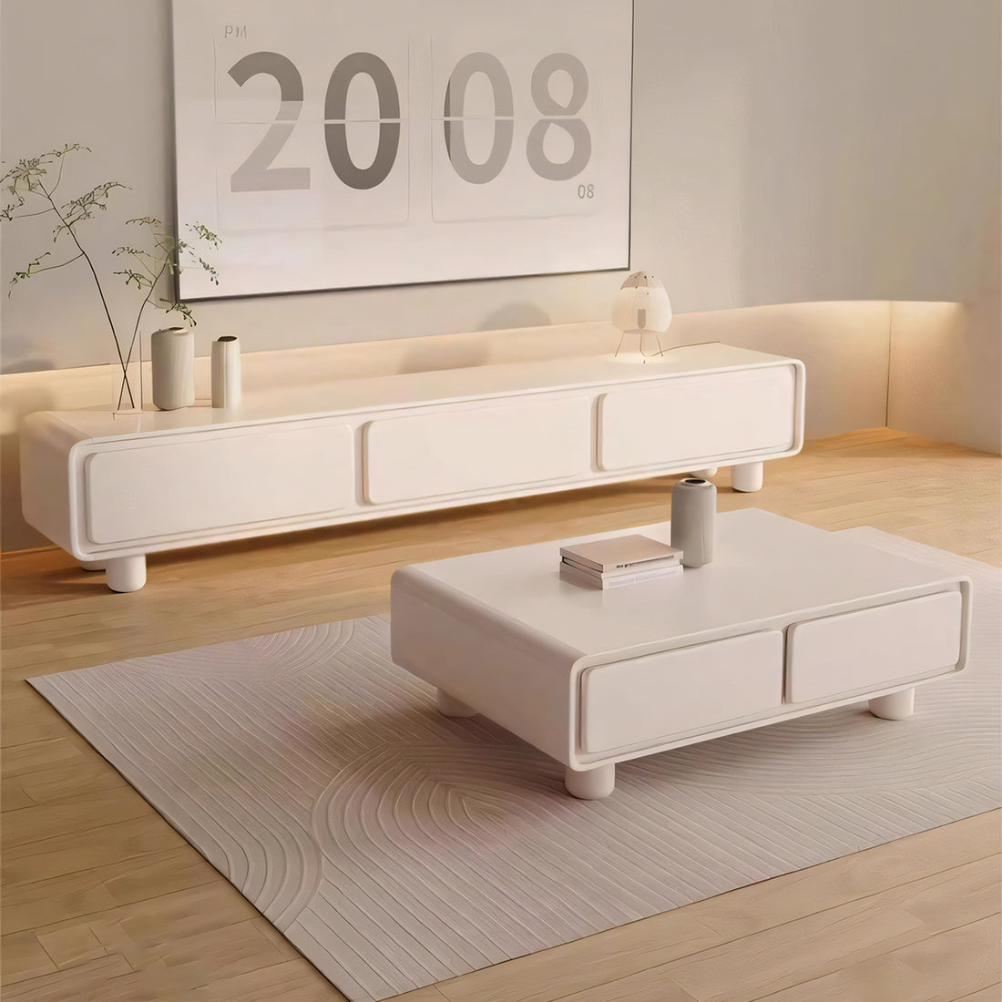 テレビボード テレビ台 TVボード モダン シンプル ホワイト 収納力抜群 引き出し 大容量 R加工 スライドレール 金属製 DSG-T031