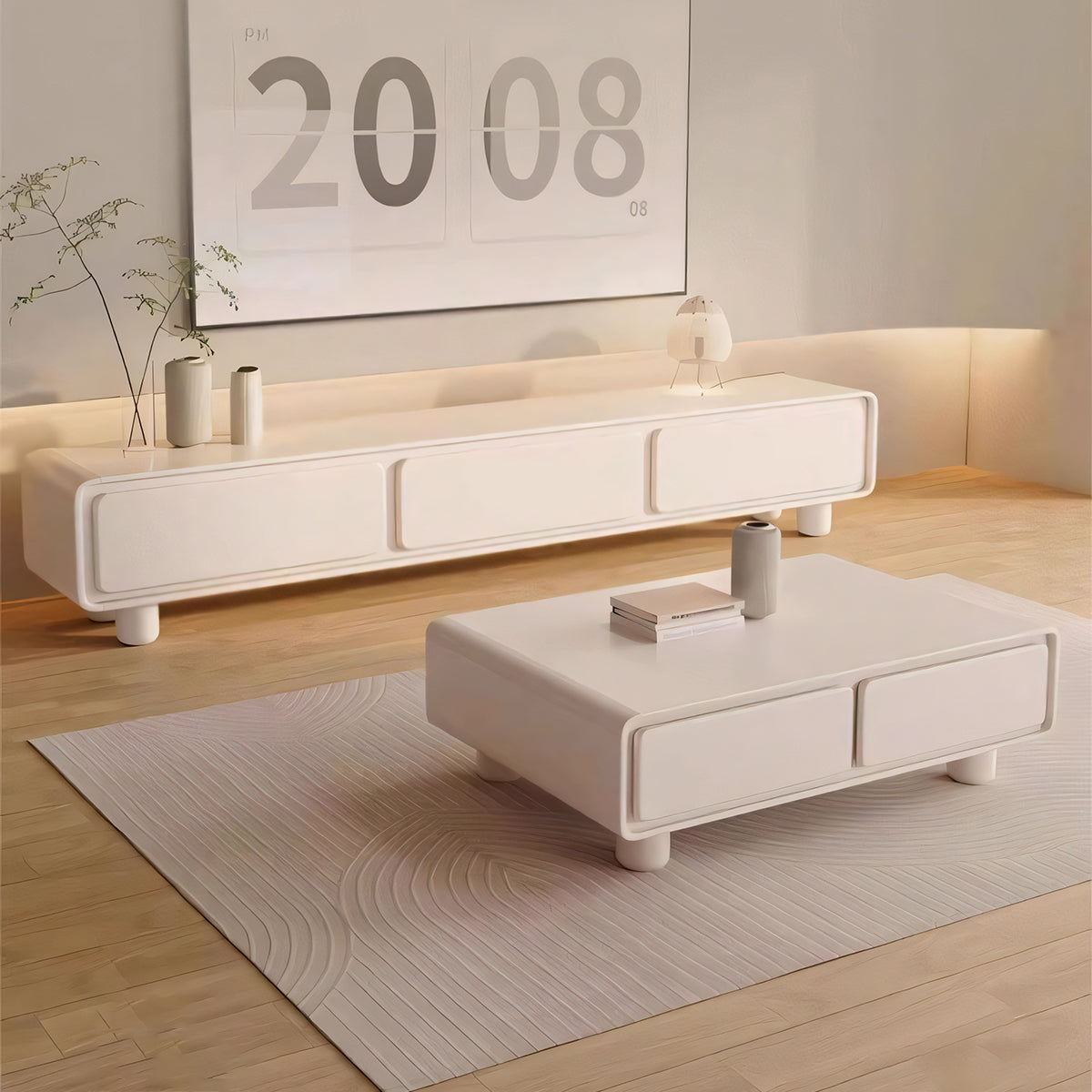 テレビボード テレビ台 TVボード モダン シンプル ホワイト 収納力抜群 引き出し 大容量 R加工 スライドレール 金属製 DSG-T031