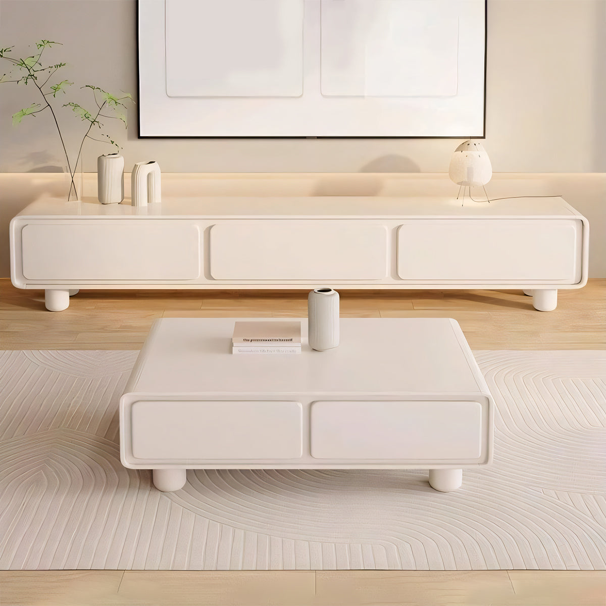 テレビボード テレビ台 TVボード モダン シンプル ホワイト 収納力抜群 引き出し 大容量 R加工 スライドレール 金属製 DSG-T031