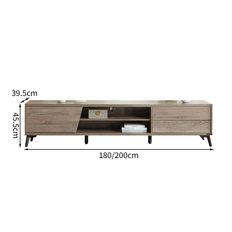 テレビボード TVボード テレビ台 木目調 収納力抜群 扉付き収納 オープン収納 引き出し 脚付き 配線孔付き DSG-T033