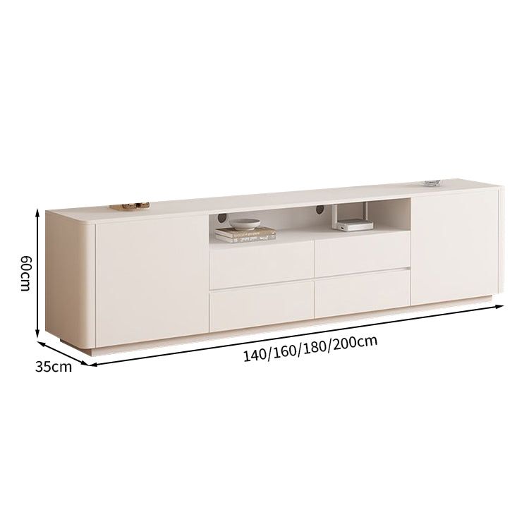 テレビボード テレビ台 TVボード シンプル 収納力抜群 引き出し 扉付き収納 大容量 エコ素材 メラミン化粧板 配線孔付き R加工 台輪 DSG-T038