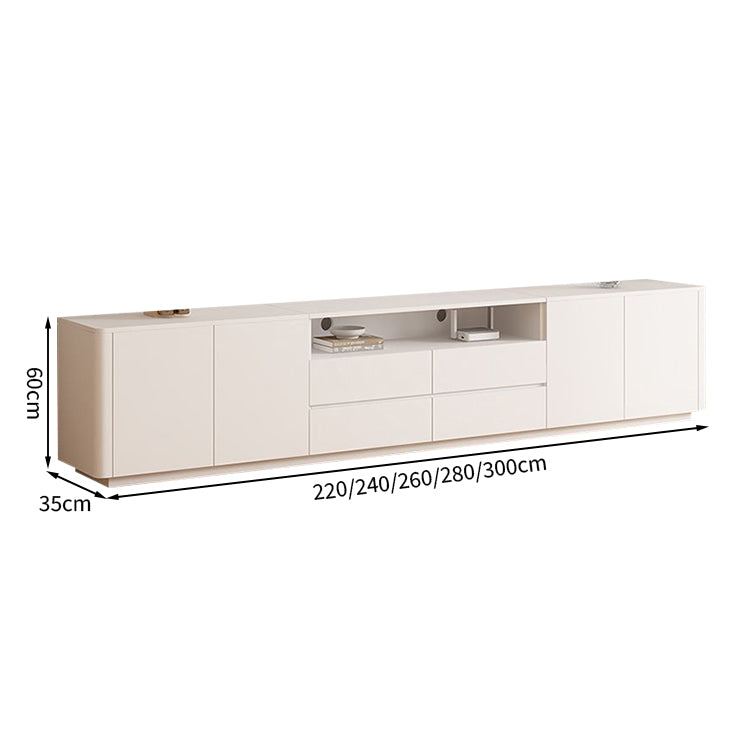 テレビボード テレビ台 TVボード シンプル 収納力抜群 引き出し 扉付き収納 大容量 エコ素材 メラミン化粧板 配線孔付き R加工 台輪 DSG-T038