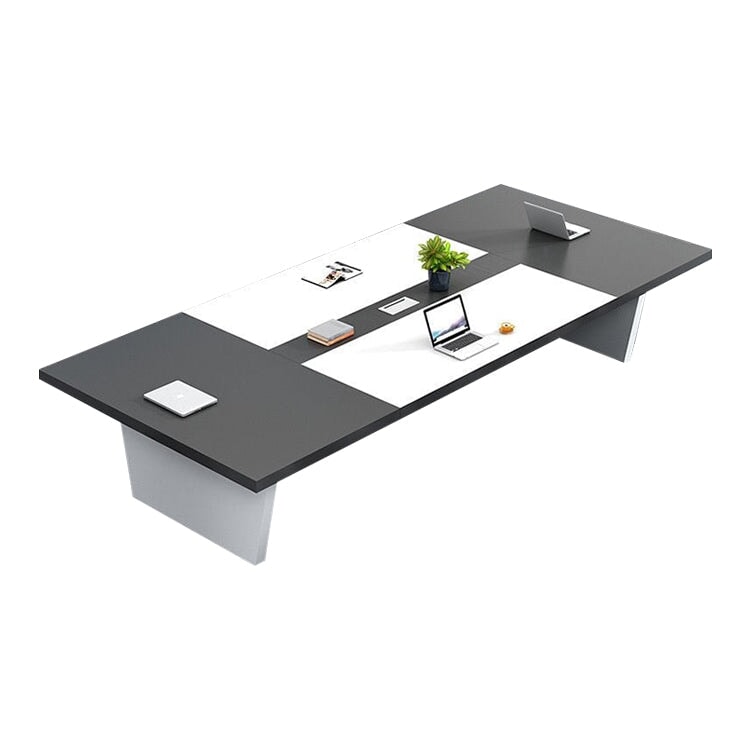 会議用テーブル 会議用デスク ミーティングテーブル大型 台形脚 配線ボックス エコ素材 上質 HYZ-2038