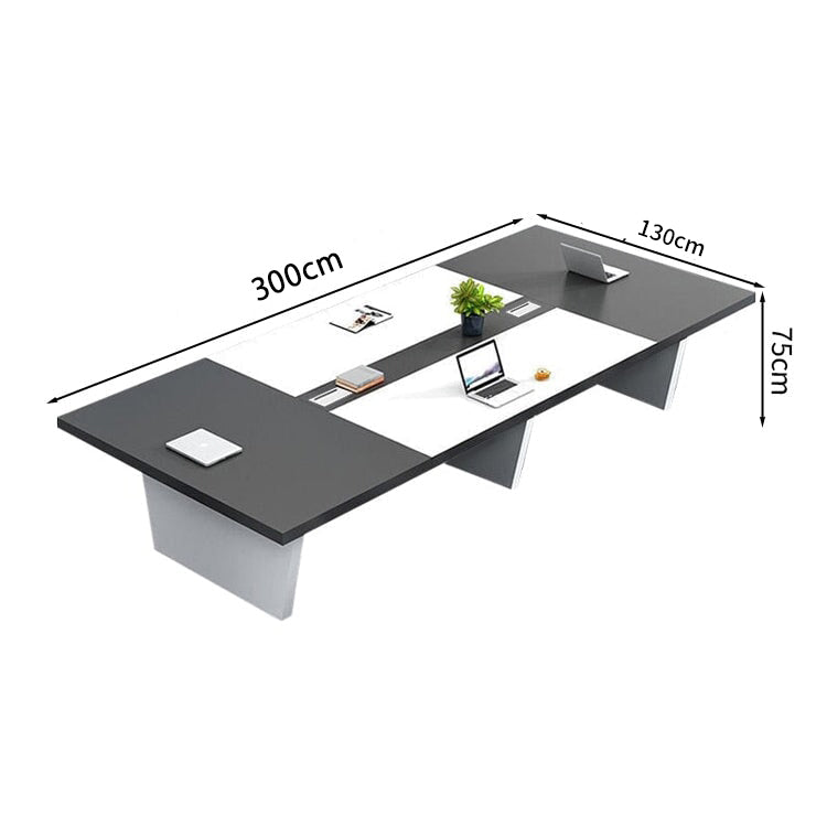 会議用テーブル 会議用デスク ミーティングテーブル大型 台形脚 配線ボックス エコ素材 上質 HYZ-2038