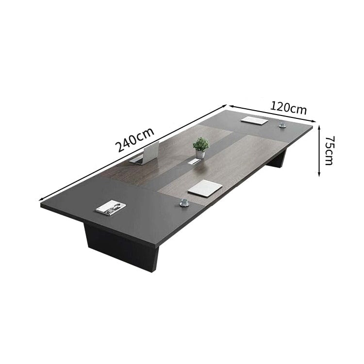 会議用テーブル 会議用デスク ミーティングテーブル大型 台形脚 配線ボックス エコ素材 上質 HYZ-2038