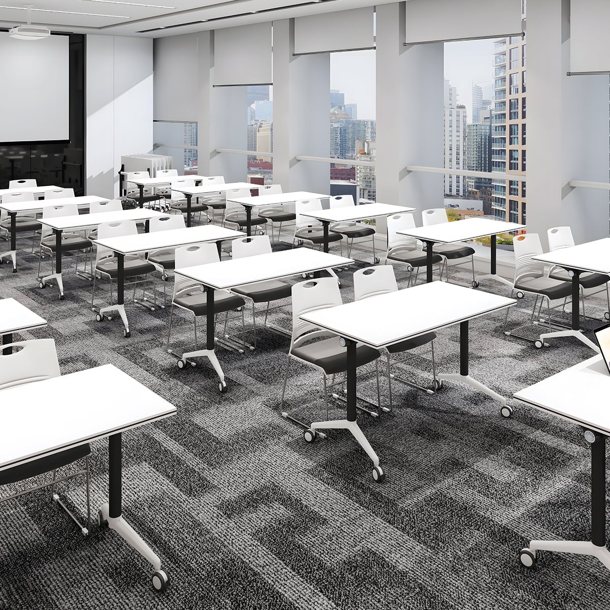 会議テーブル オフィスデスク 長方形テーブル 回転可能 キャスター付き バックル付き シンプル ホワイト tomokagu