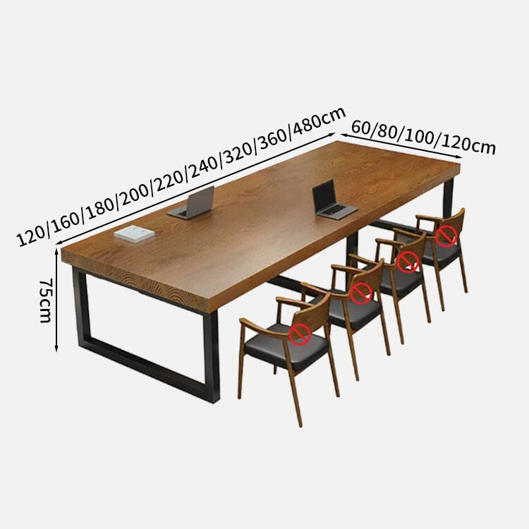 会議 用 長 机 会議テーブル オフィス家具 木目調 R仕上げ マット塗装 ライトブラウン カスタマイズ可能 HYZ-M-071