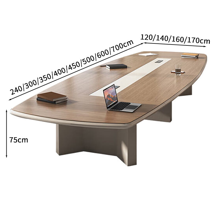 カンファレンステーブル 会議室テーブル ミーティングテーブル 会議テーブル エッジ加工 木目調 シンプル 安定感 重厚感 高級感 シック カスタマイズ可能 HYZ-S076