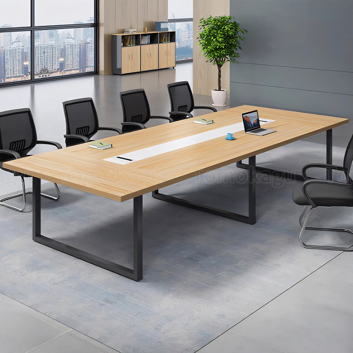 口字脚 会議机 ミーティングテーブル 長方形テーブル 大型会議テーブル オフィスデスク 長机 ホワイト カスタマイズ可能 HYZ-T005