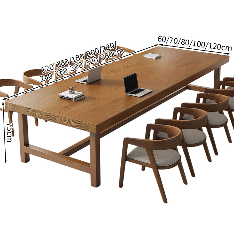 ミーティングテーブル 会議テーブル 木目調 天然木 パイン材 ワニス塗装 エコ素材 広々とした天板 カスタマイズ可能 HYZ-T100