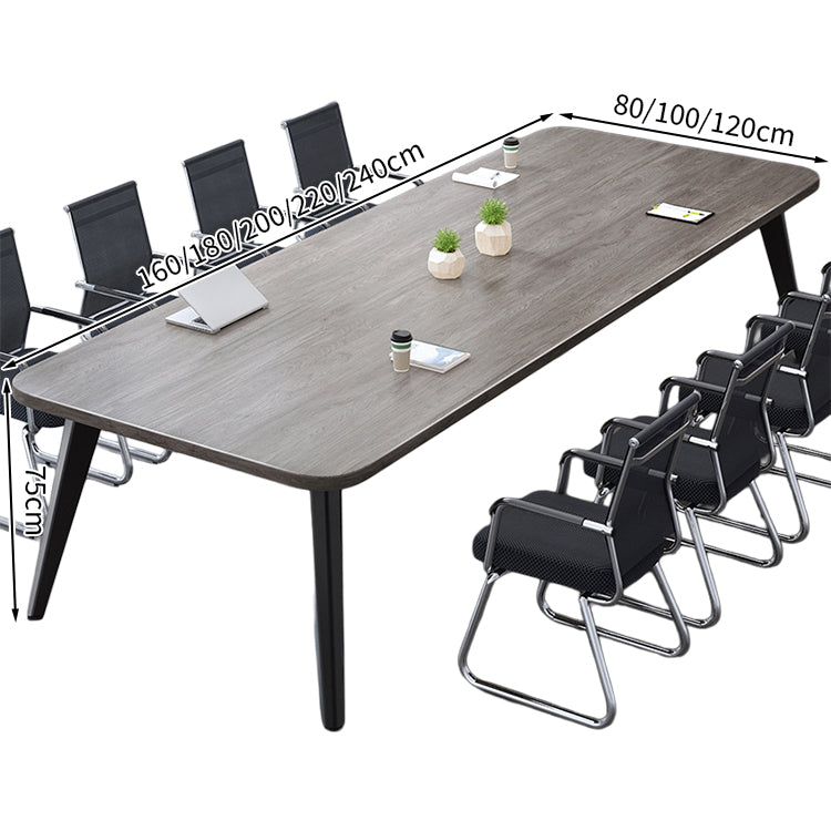 ミーティングテーブル 会議テーブル 木目調 エコ素材 メラミン化粧板 プラパート R加工 配線孔付き カスタマイズ可能 HYZ-T101