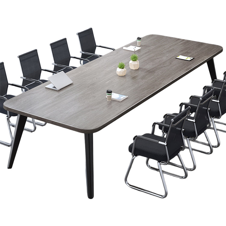 ミーティングテーブル 会議テーブル 木目調 エコ素材 メラミン化粧板 プラパート R加工 配線孔付き カスタマイズ可能 HYZ-T101