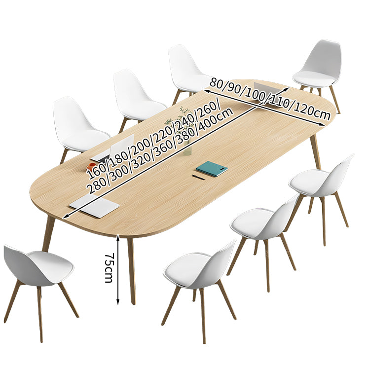 ミーティングテーブル 会議テーブル シンプル 木製 天然木 R加工 メラミン化粧板 エコ素材 カスタマイズ可能 HYZ-T108